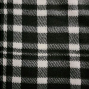 Black and White Plaid Fleece Fabric (2.09 yards x 1.7 yards)